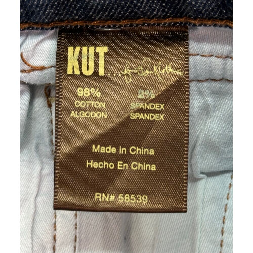 KUT From The Kloth Y2K Dark Wash Cropped Flap Pocket Jeans Size 2 - Picture 12 of 13